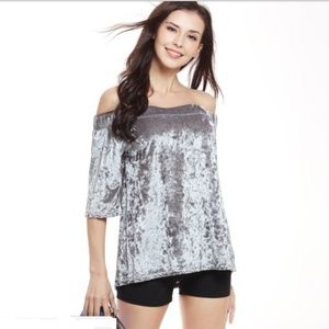 PETITE  Satin Silver Grey Off-the-shoulder Dress